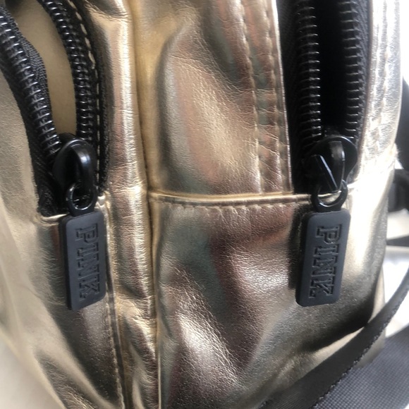 Pink Gold Metallic Bookbag Purse - Picture 7 of 14